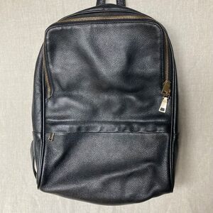 Coolcy Black Leather Backpack Daypack School Travel Bag Pockets Dark Academia